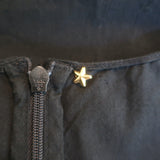 Peter Cohen Sleeveless Midi Dress Black Gathered Cotton Size Medium