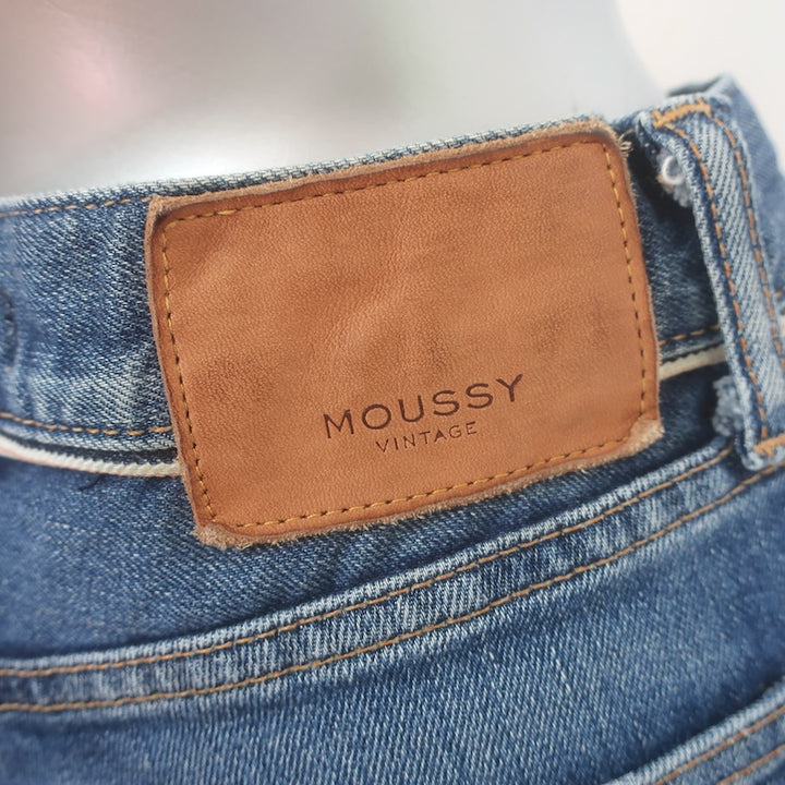 MOUSSY Ballena High Rise Skinny Jeans Medium Blue Stretch Denim Size 25
