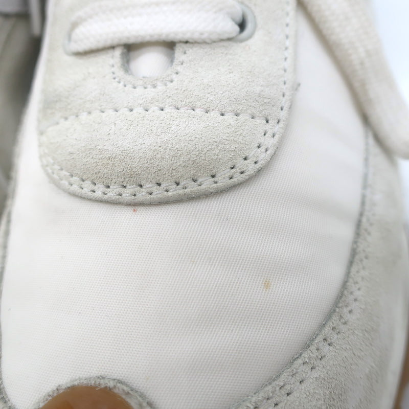 Loewe Flow Runner Sneakers Off-White Suede &amp; White Nylon Size 40