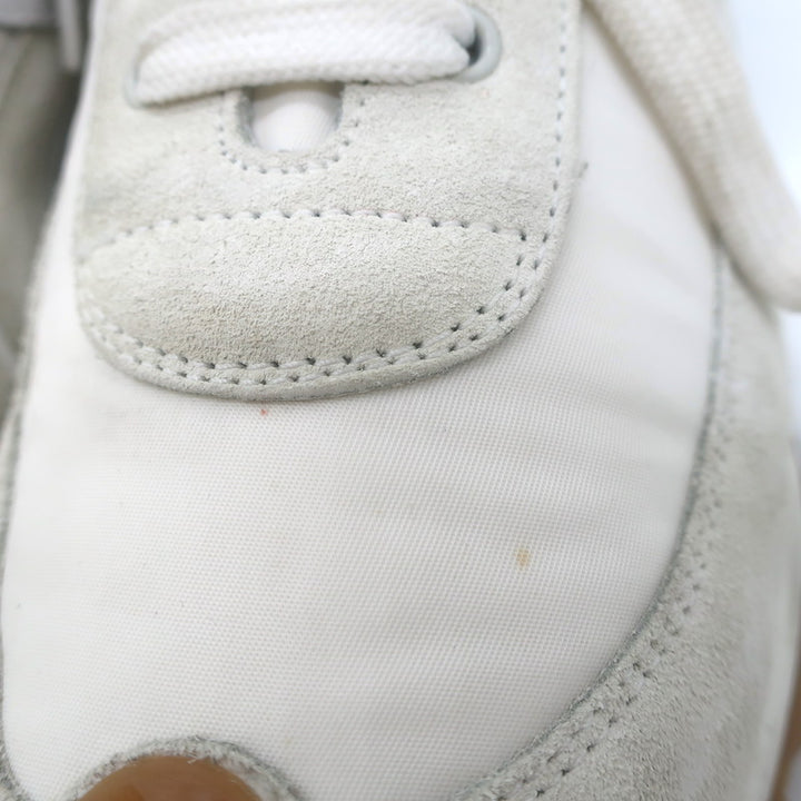 Loewe Flow Runner Sneakers Off-White Suede &amp; White Nylon Size 40