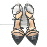 Gianvito Rossi Crisscross Sandals Kim Black Patent Leather Size 38