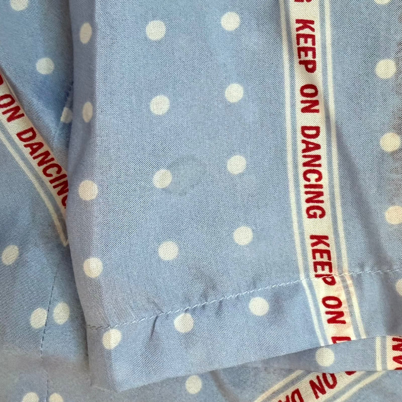 Sandro Chayma Twist-Front Blouse Blue Polka Dot Print Silk Size 1 Tie-Back Top