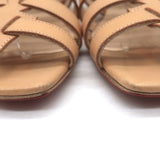 Christian Louboutin Neronna flat gladiator sandals in beige leather, authentic pre-owned, EU 40 (fits US 9)