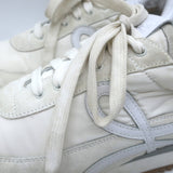 Loewe Flow Runner Sneakers Off-White Suede & White Nylon Size 40