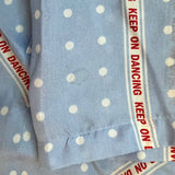 Sandro Chayma Twist-Front Blouse Blue Polka Dot Print Silk Size 1 Tie-Back Top