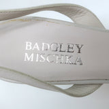 Badgley Mischka Embellished Mesh Slingback Pumps Light Gray Satin Size 38.5 NEW