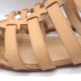 Christian Louboutin Neronna flat gladiator sandals, beige leather, authentic pre-owned with light wear, EU 40