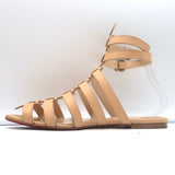 Christian Louboutin Neronna flat gladiator sandals in beige leather, authentic pre-owned pair (EU 40 / US 9)