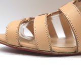 Christian Louboutin Neronna flat gladiator sandals in beige leather, authentic pre-owned luxury