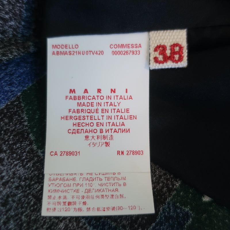 Marni Sleeveless Dress Multicolor Printed Crepe Size 38