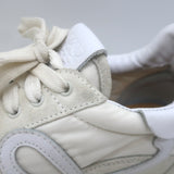 Loewe Flow Runner Sneakers Off-White Suede & White Nylon Size 40