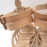 Christian Louboutin Neronna flat gladiator sandals in beige leather, authentic pre-owned, EU 40 (fits US 9)