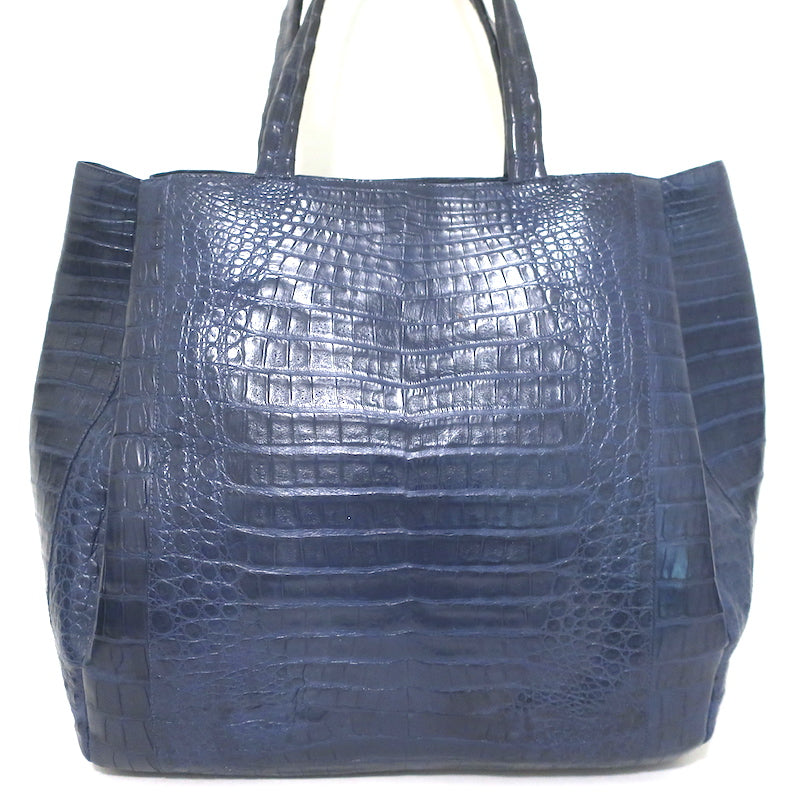 Nancy Gonzalez Crocodile Large Shoulder Bag Tote Navy