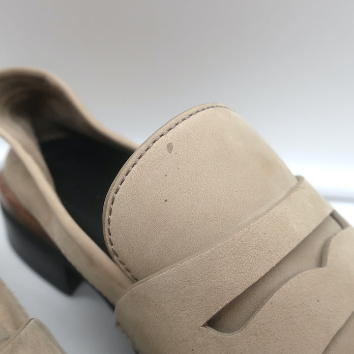 Rag &amp; Bone Slayton Penny Loafers Taupe Nubuck Leather Size 37.5