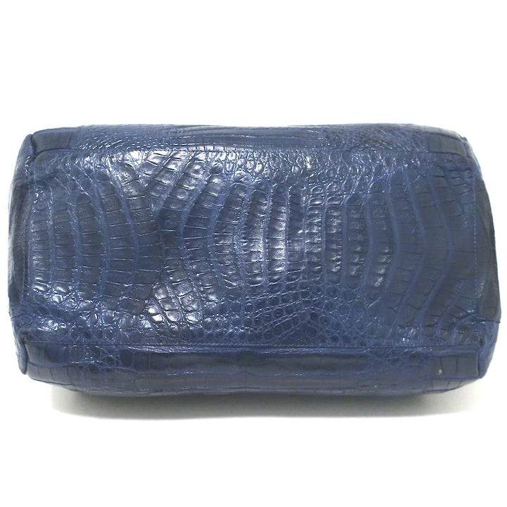 Nancy Gonzalez Crocodile Large Shoulder Bag Tote Navy