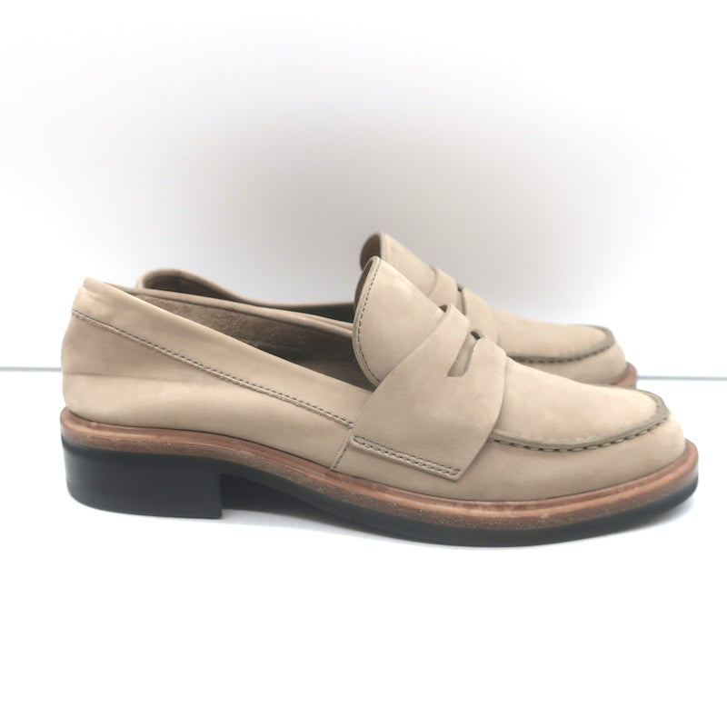 Rag &amp; Bone Slayton Penny Loafers Taupe Nubuck Leather Size 37.5