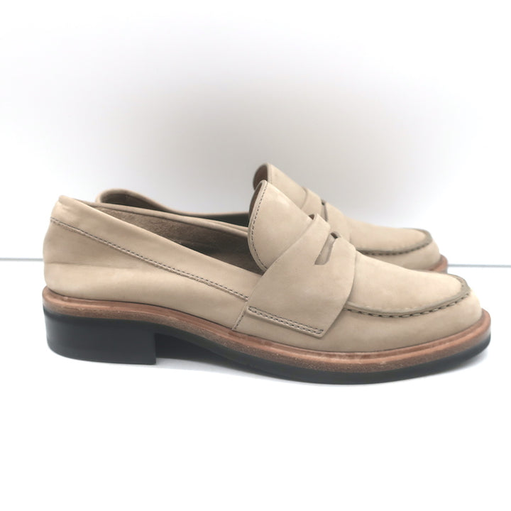 Rag &amp; Bone Slayton Penny Loafers Taupe Nubuck Leather Size 37.5