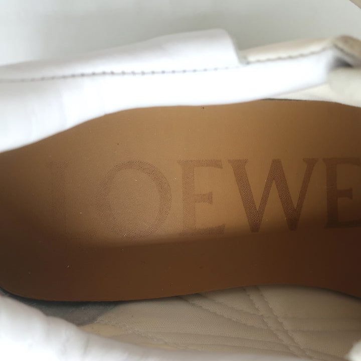 Loewe Flow Runner Sneakers Off-White Suede &amp; White Nylon Size 40
