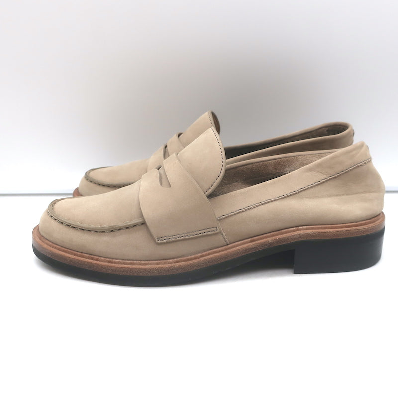 Rag &amp; Bone Slayton Penny Loafers Taupe Nubuck Leather Size 37.5