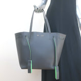 Celine Small Cabas Phantom Tassel Tote Charcoal Leather Shoulder Bag