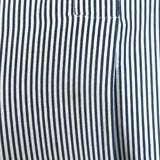 Jenni Kayne Striped Silk Shirt Navy/White Size Extra Small Long Sleeve Top