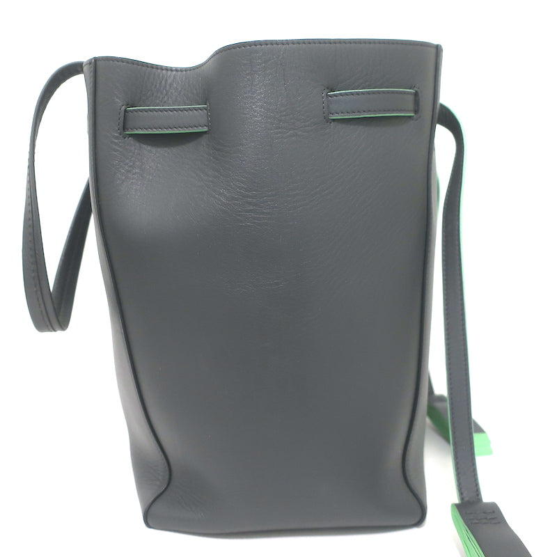 Celine Small Cabas Phantom Tassel Tote Charcoal Leather Shoulder Bag