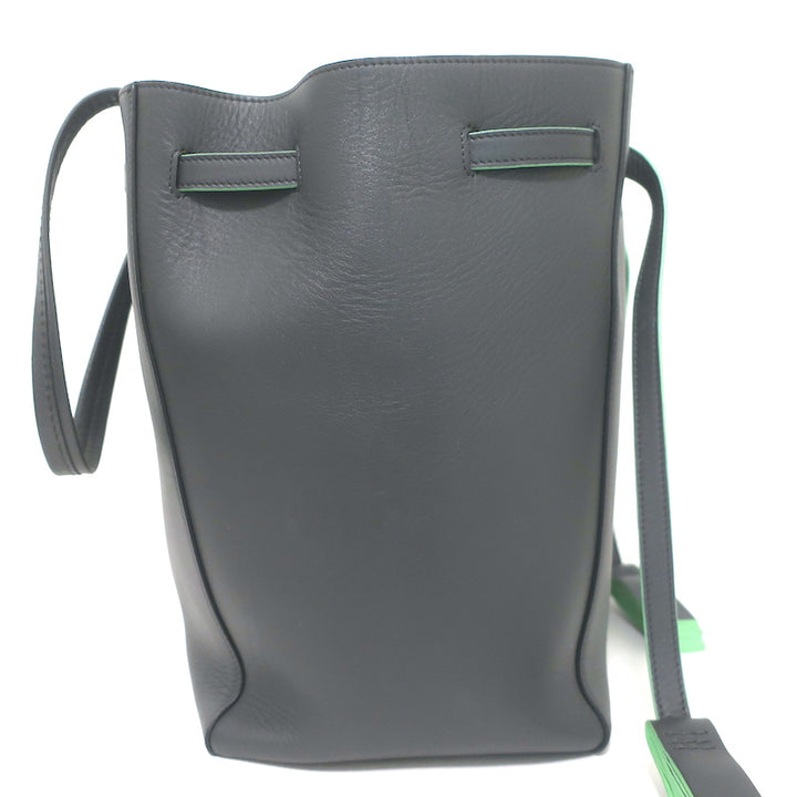 Celine Small Cabas Phantom Tassel Tote Charcoal Leather Shoulder Bag