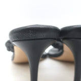 Gianvito Rossi Tropea 70 Braided Thong Sandals Black Leather Size 36.5