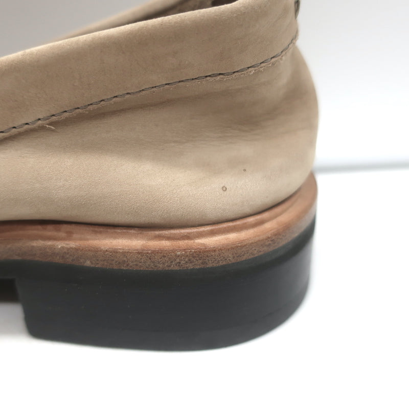 Rag &amp; Bone Slayton Penny Loafers Taupe Nubuck Leather Size 37.5