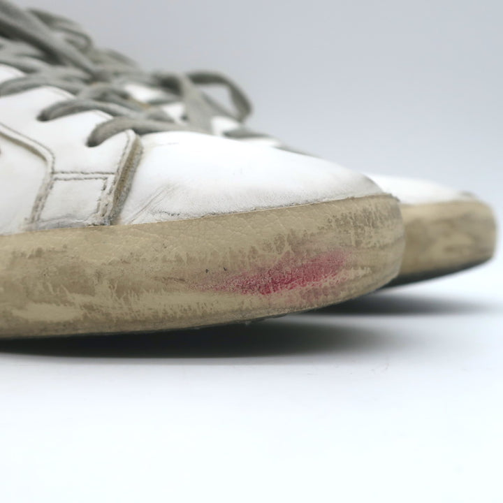 Golden Goose Superstar Glitter Star Sneakers White Leather Size 40