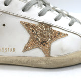 Golden Goose Superstar Glitter Star Sneakers White Leather Size 40