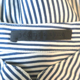 Jenni Kayne Striped Silk Shirt Navy/White Size Extra Small Long Sleeve Top