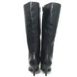 The Row Sling Knee High Boots Black Leather Size 36.5 Pointed Toe Low Heel