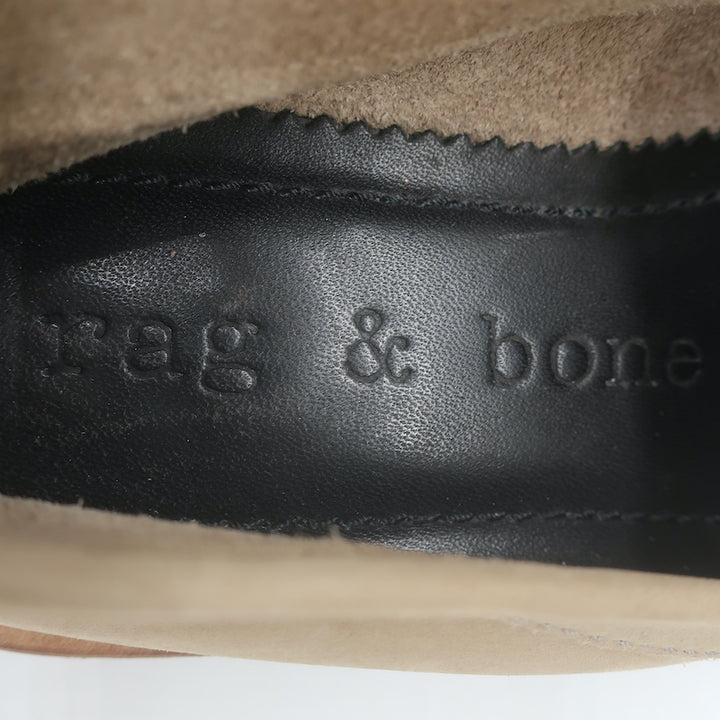 Rag &amp; Bone Slayton Penny Loafers Taupe Nubuck Leather Size 37.5