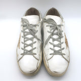 Golden Goose Superstar Glitter Star Sneakers White Leather Size 40