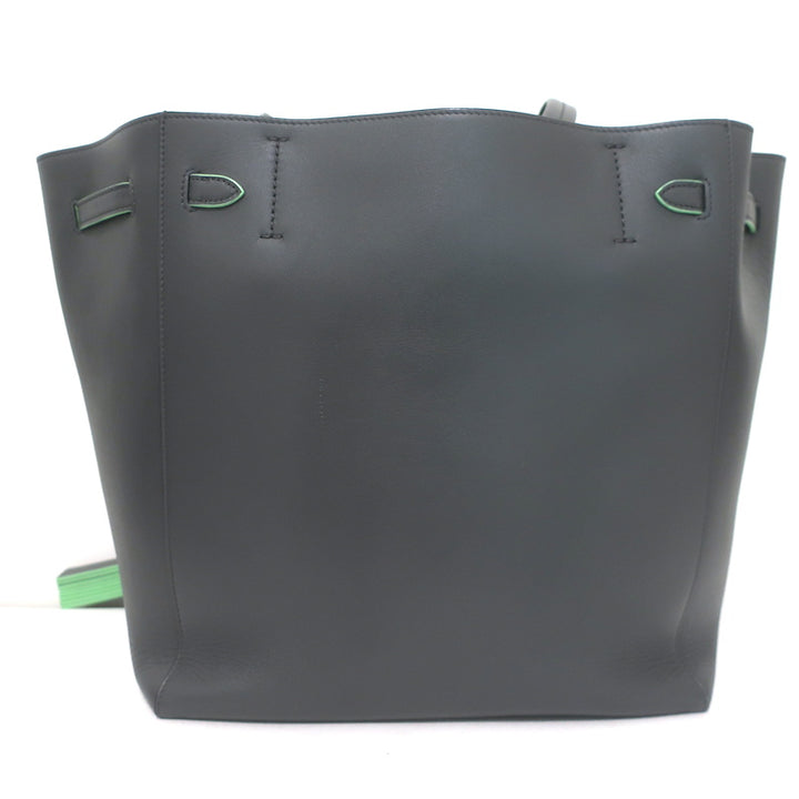 Celine Small Cabas Phantom Tassel Tote Charcoal Leather Shoulder Bag