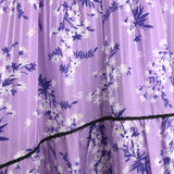 Ulla Johnson Tiered Midi Dress Joan Lilac Floral Print Cotton-Silk Size 2