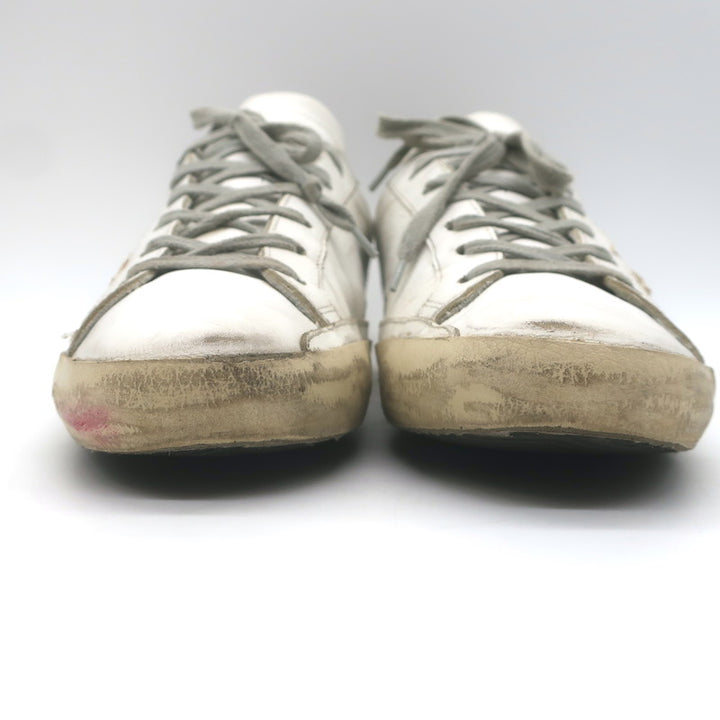 Golden Goose Superstar Glitter Star Sneakers White Leather Size 40