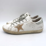 Golden Goose Superstar Glitter Star Sneakers White Leather Size 40