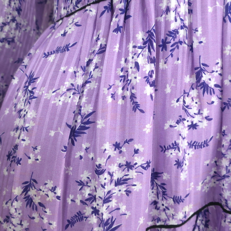 Ulla Johnson Tiered Midi Dress Joan Lilac Floral Print Cotton-Silk Size 2