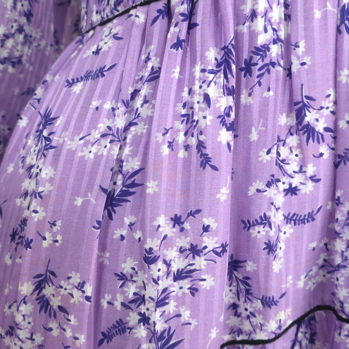 Ulla Johnson Tiered Midi Dress Joan Lilac Floral Print Cotton-Silk Size 2
