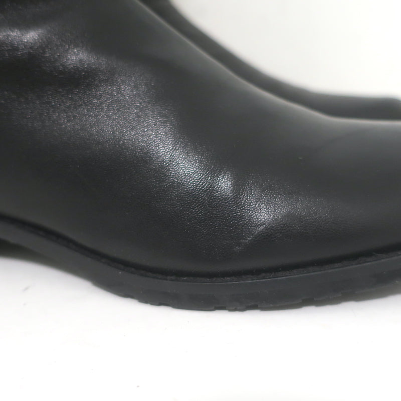 Stuart Weitzman 5050 over-the-knee boots in black leather, authentic pre-owned gently worn, US size 9
