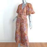 Zimmermann Concert Belted Jumpsuit Multicolor Paisley Print Linen Size 1