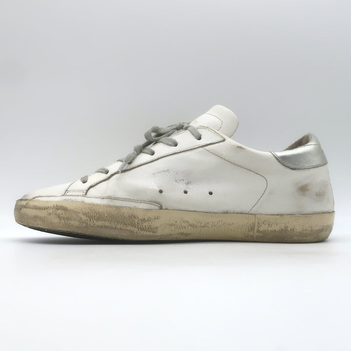 Golden Goose Superstar Glitter Star Sneakers White Leather Size 40