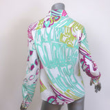 Emilio Pucci Printed Button Down Shirt White/Multi Size US 10 Long Sleeve Top