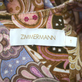 Zimmermann Concert Belted Jumpsuit Multicolor Paisley Print Linen Size 1
