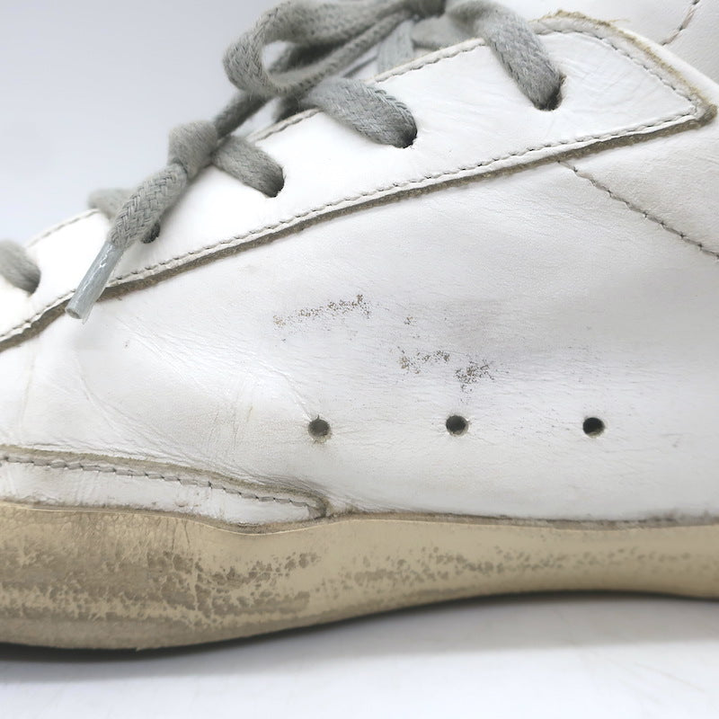 Golden Goose Superstar Glitter Star Sneakers White Leather Size 40
