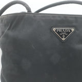 Vintage Prada Tessuto Nylon Medium Top-Zip Shoulder Bag Black