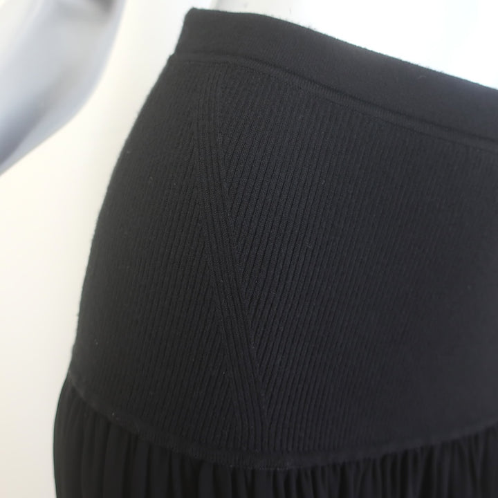 Ulla Johnson Miya Drop-Waist Gathered Maxi Skirt Black Wool-Silk Size Small NEW
