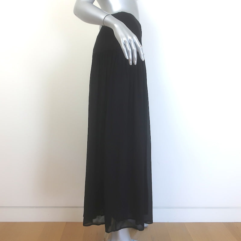 Ulla Johnson Miya Drop-Waist Gathered Maxi Skirt Black Wool-Silk Size Small NEW